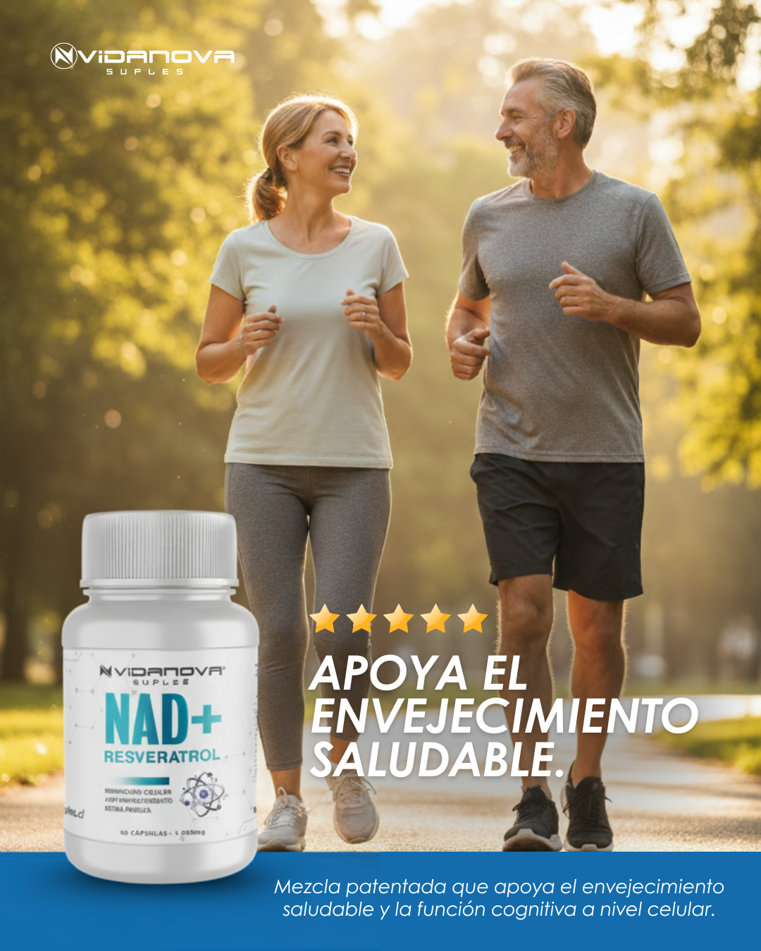 NAD+ + Resveratrol – Energía, Antienvejecimiento y Rendimiento Mental